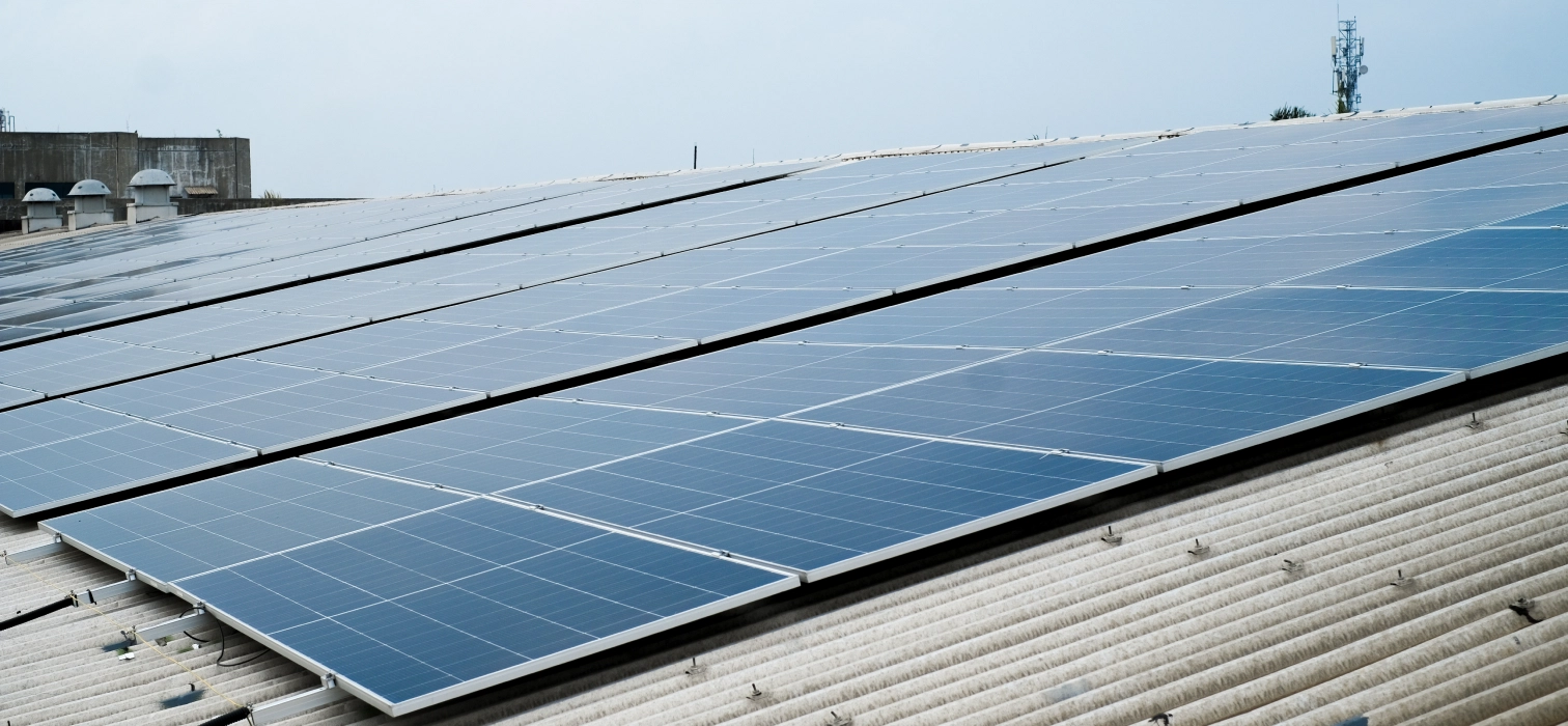 Solar panels on rooftop